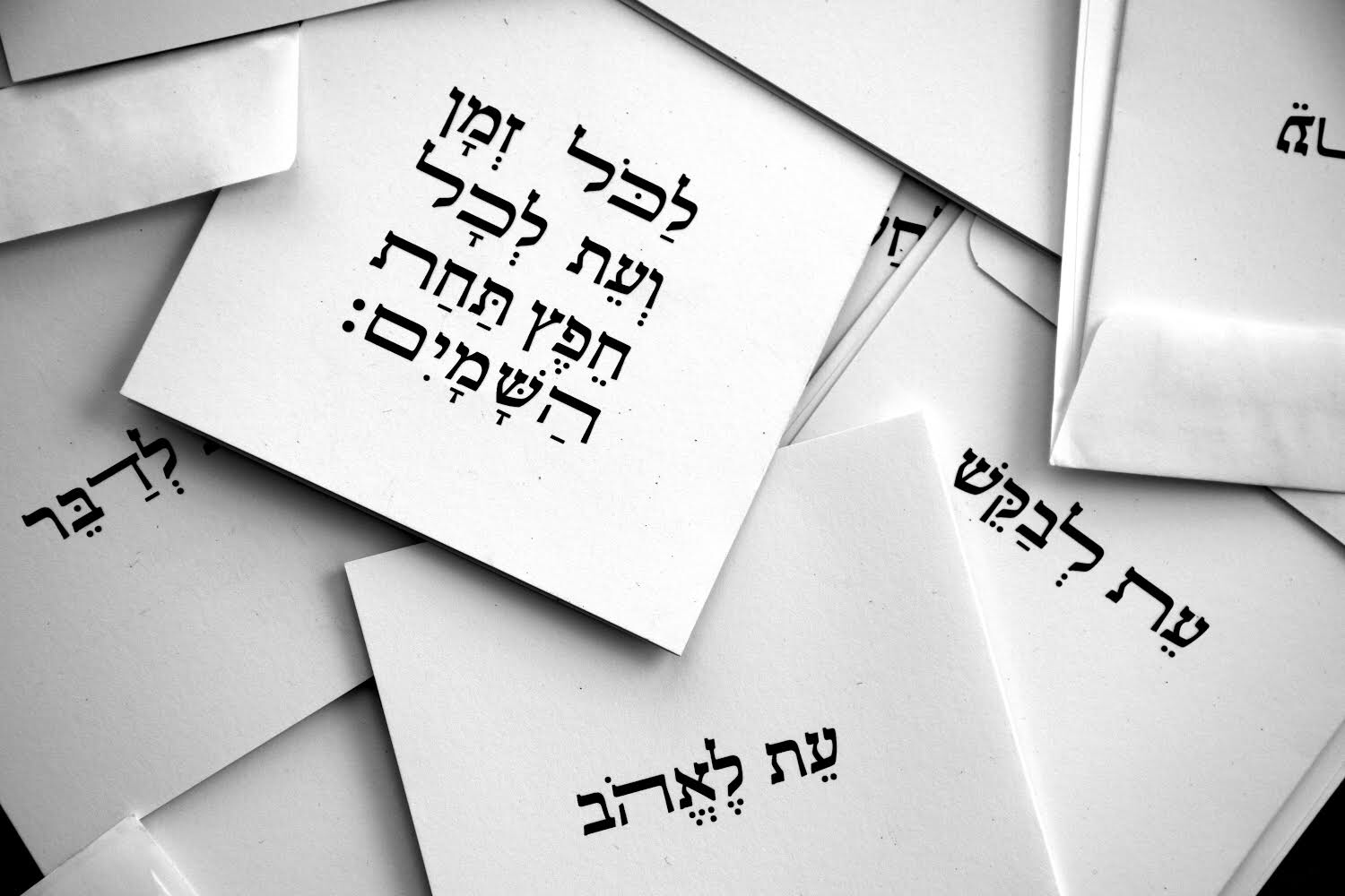 לַכֹּּל זְְמָָן וְְעֵֵת לְכָָל חֵַפֶֶץ תַּ ּחַַת הַַשָּׁׁמָָיִִם - מארז כרטיסי ברכָהַ – תמונה 4