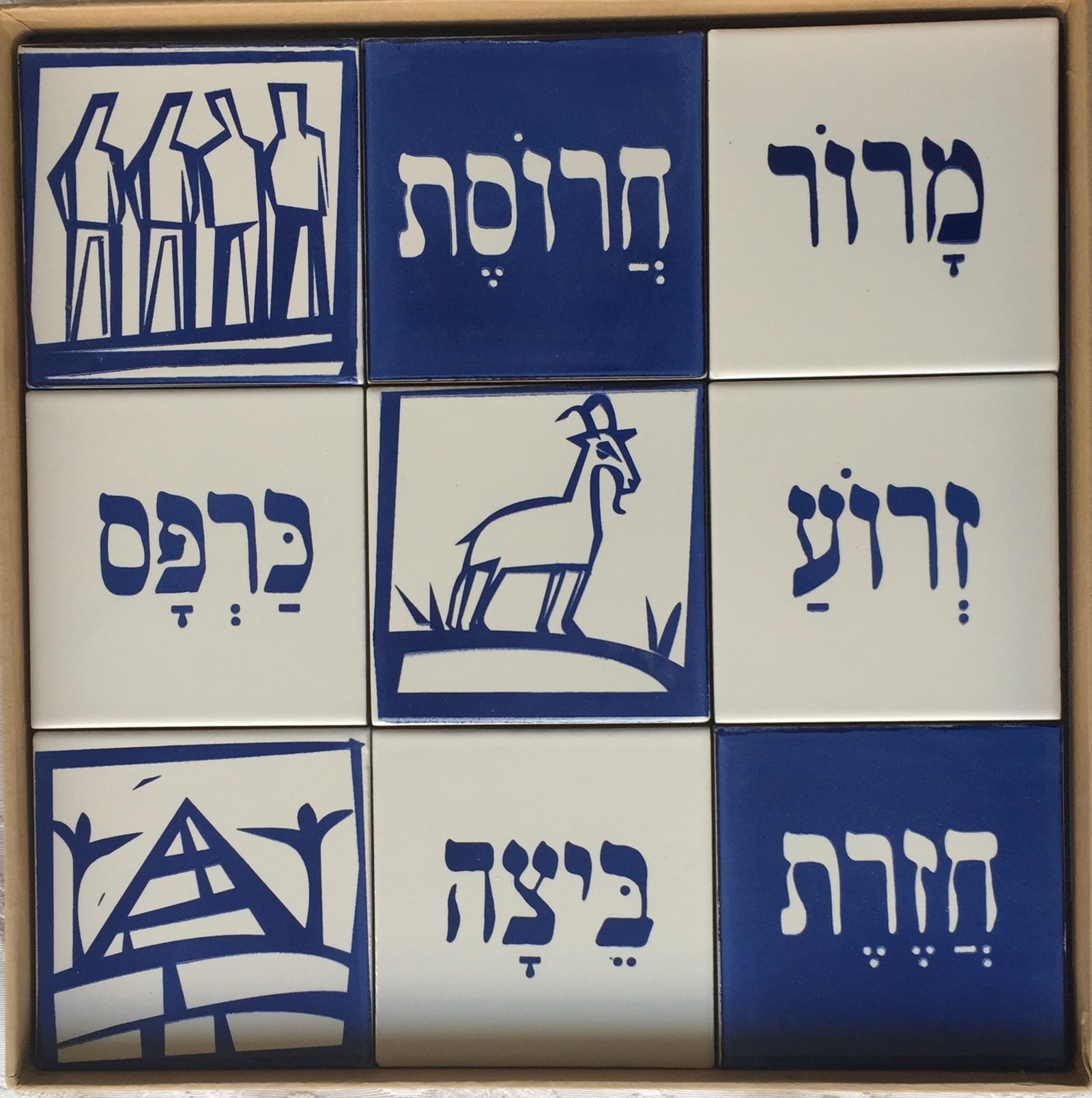 צלחת פסח כחולה - מאויירת – תמונה 3